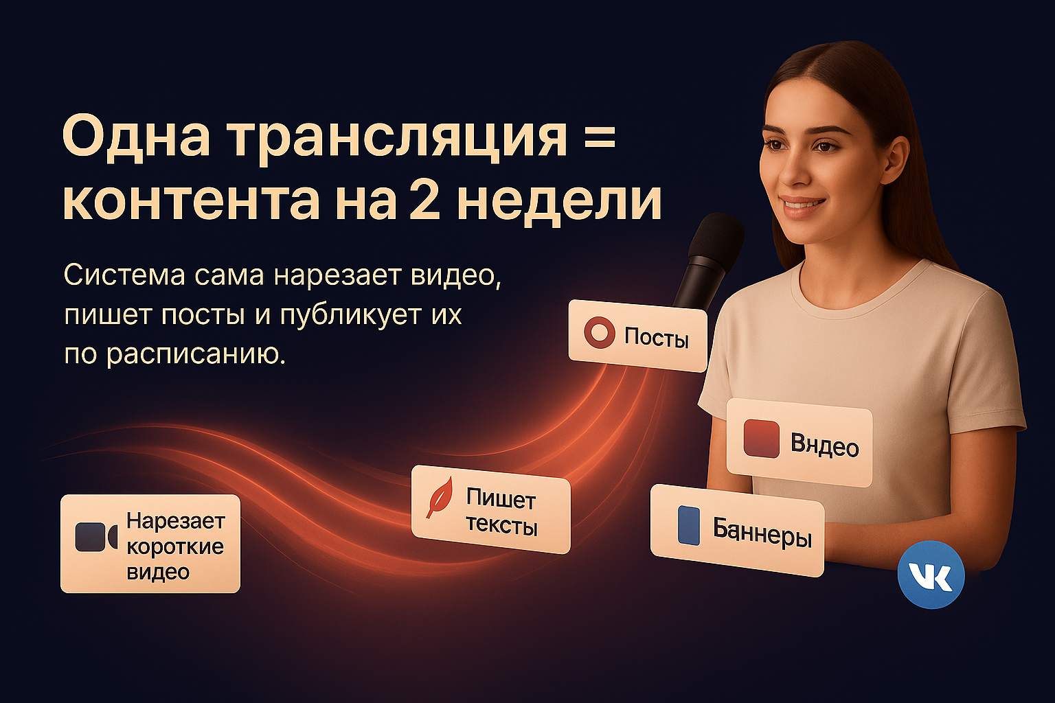 Один эфир = контент на 2 недели