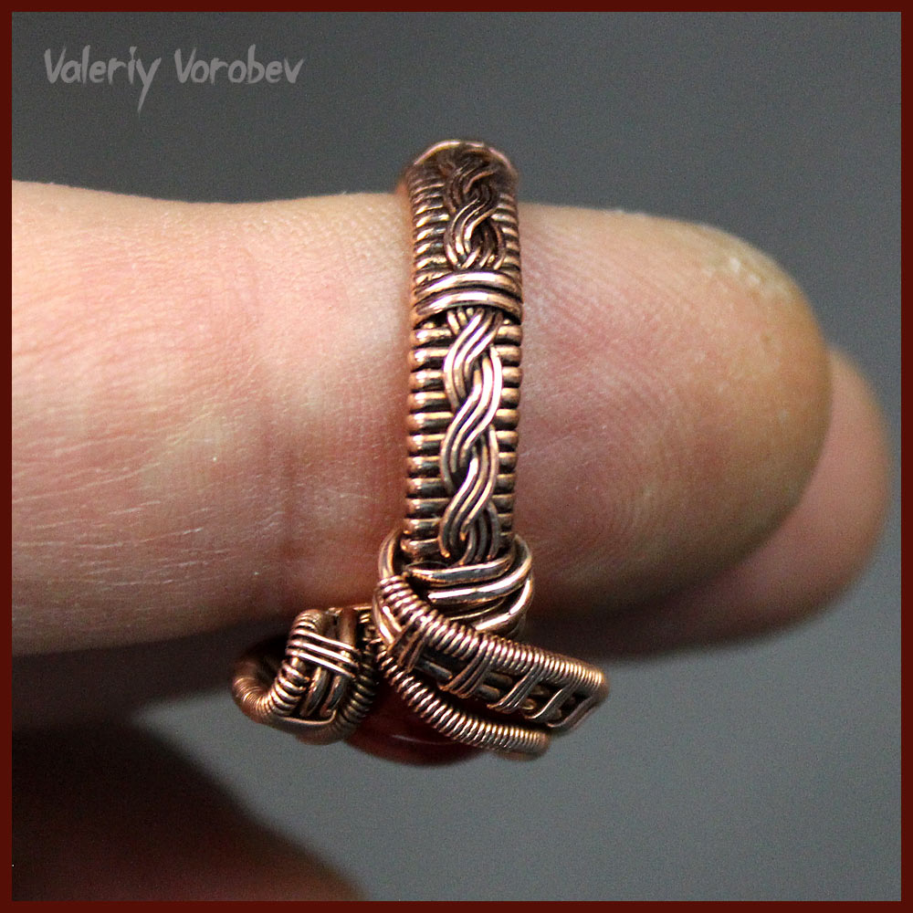 кольца из проволоки и камней в технике wire wrap