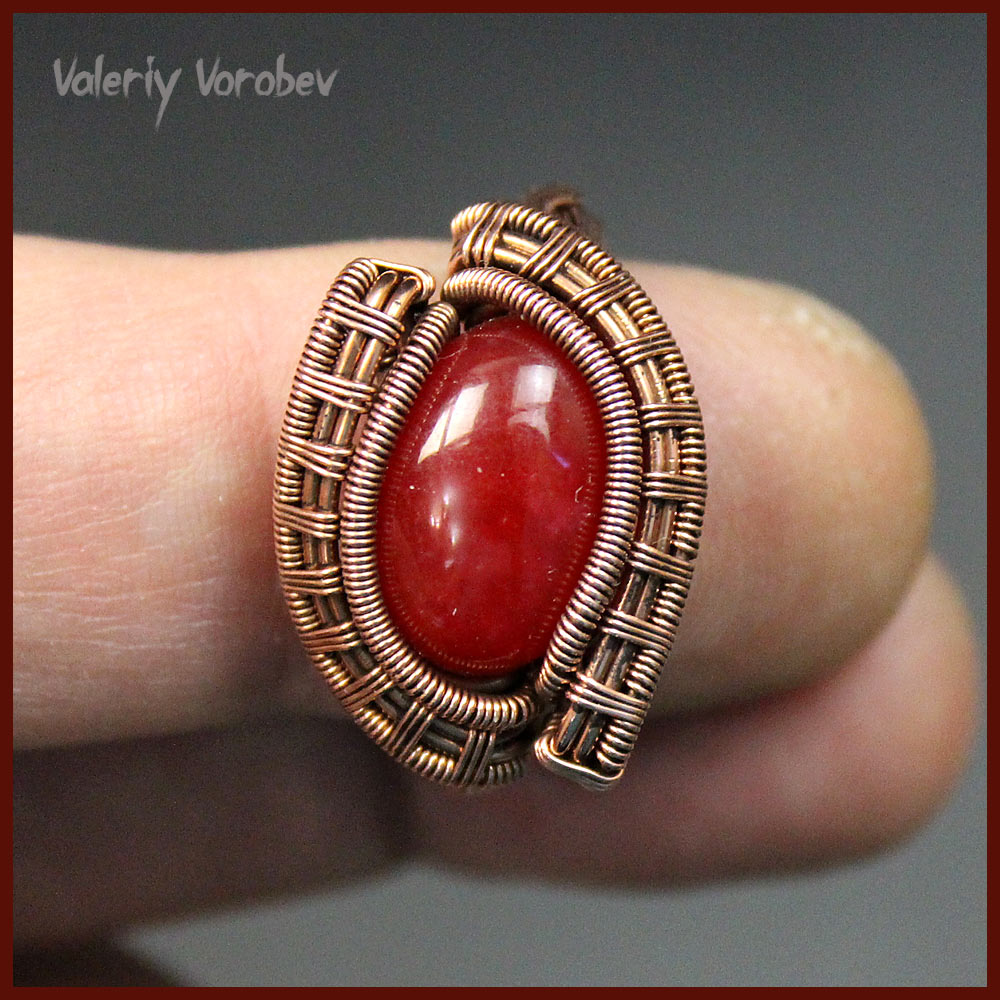 Кольцо из проволоки и камня в технике Wire Wrap