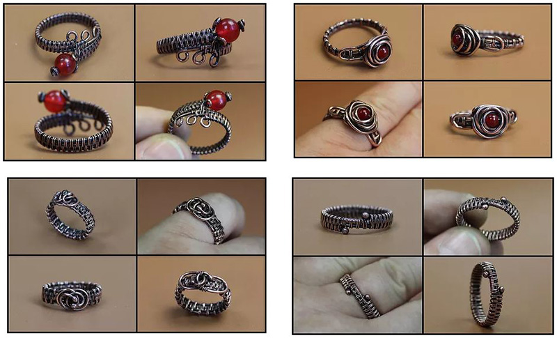 Кольца из проволоки и бусин своими руками