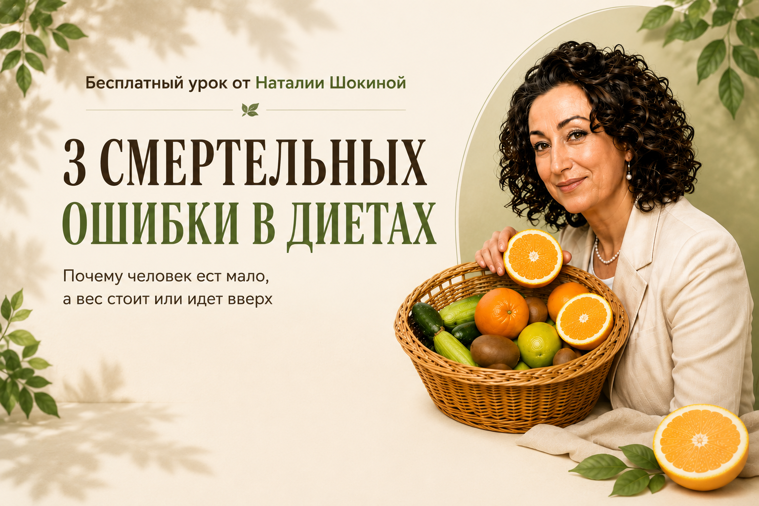 Бесплатный урок Наталии Шокиной — 3 смертельных ошибки в диетах