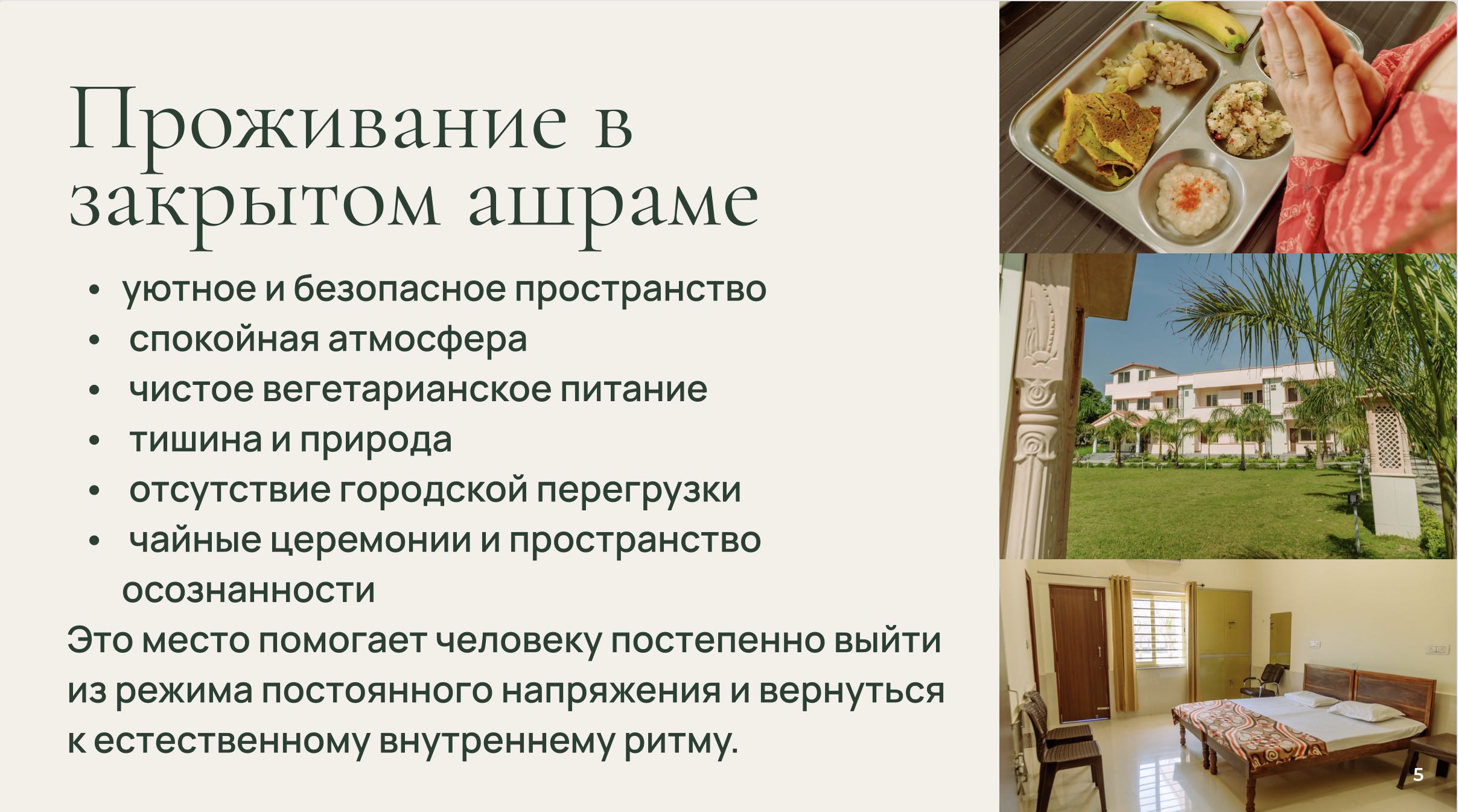 Ашрам, где проходит программа