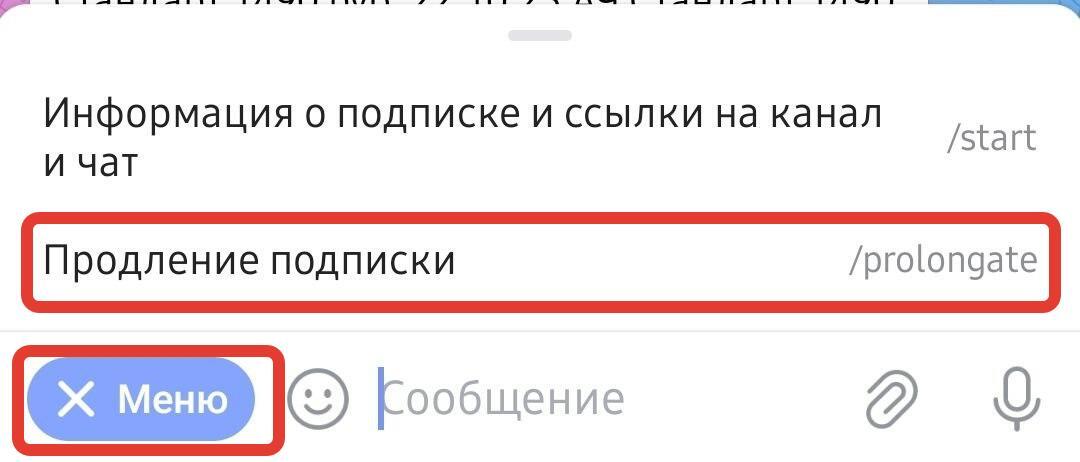 Продление подписки в боте